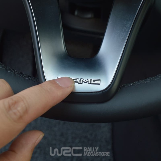 EMBLEME LOGO AUTOCOLLANT AMG GRIS POUR VOLANT MERCEDES